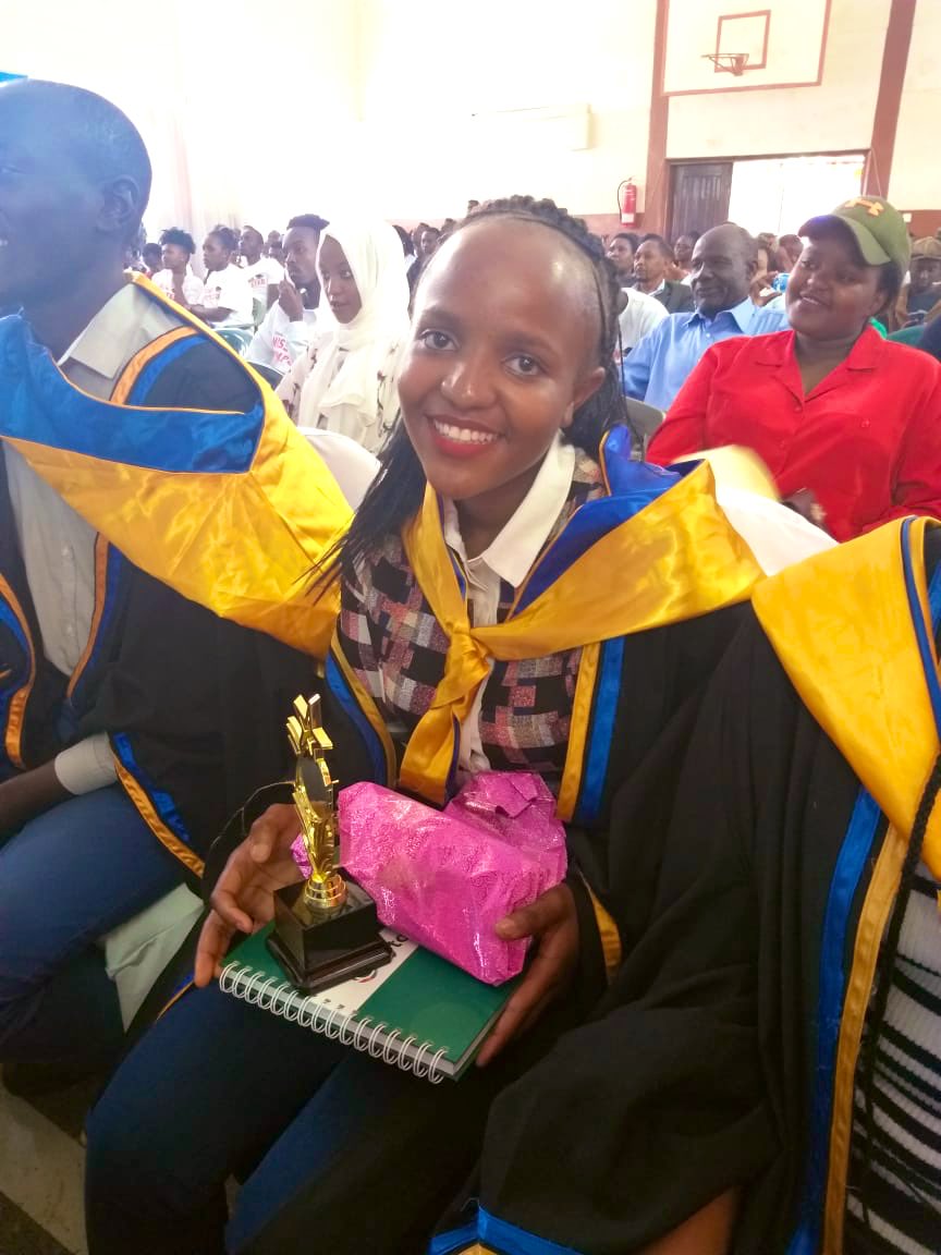 NairoBitsTrust's tweet photo. Today we are celebrating the best in Portfolio Project: Ms. Hannah Muthoni from our September graduation 🎓2019! Go go Hannah for demonstrating that girls can do it too!!! 🎉🎉🎉🎉 #Girlpower #girlsintech #girlsleading #graduation #empowerment #wearebits #supporteducatechange https://t.co/BOnBENej7a