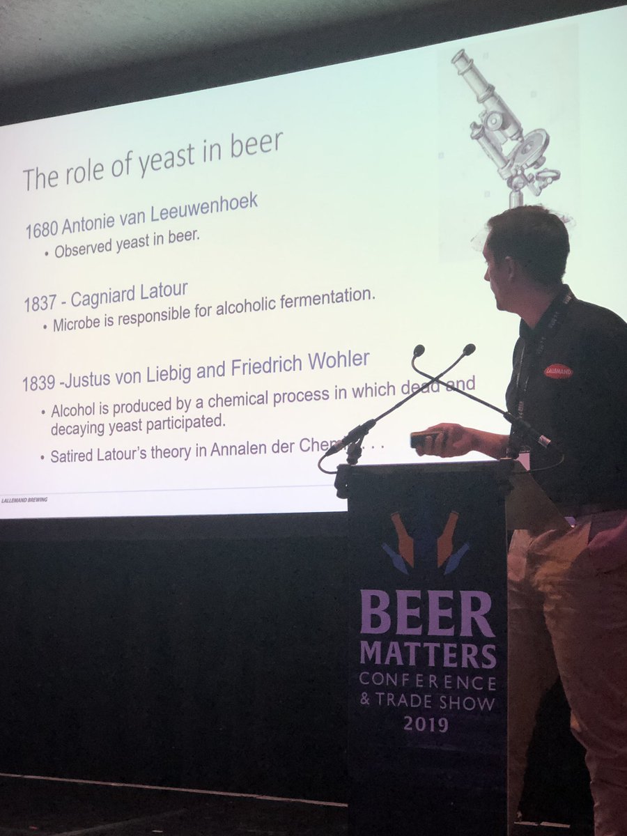 Onwards to @LallemandBrewUK Robert Percival is up now to talk about the role of yeast in brewing. #beers #brewing #craftbeer #beermatters19