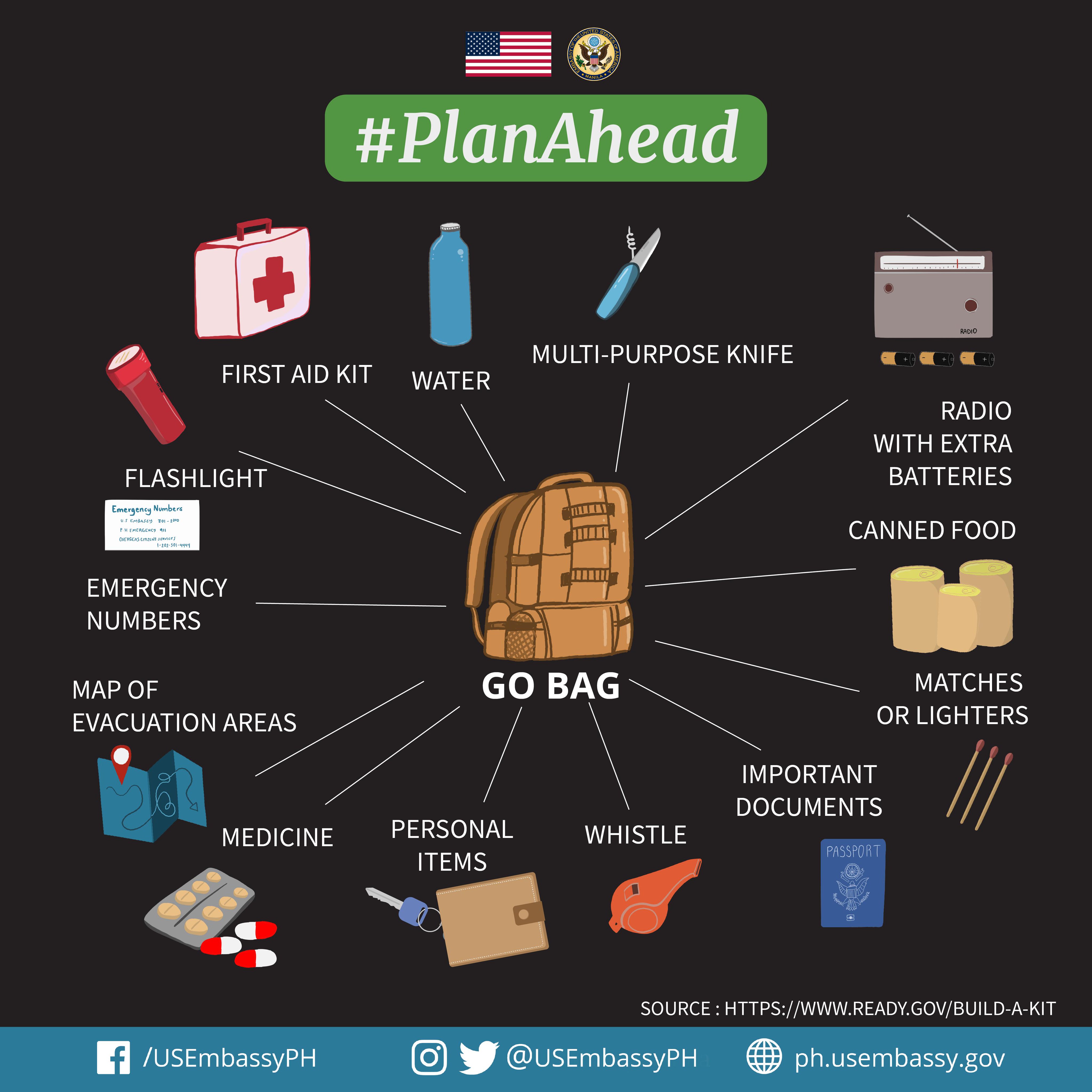 U.S. Embassy in the Philippines on X: A GO Bag helps prepare you