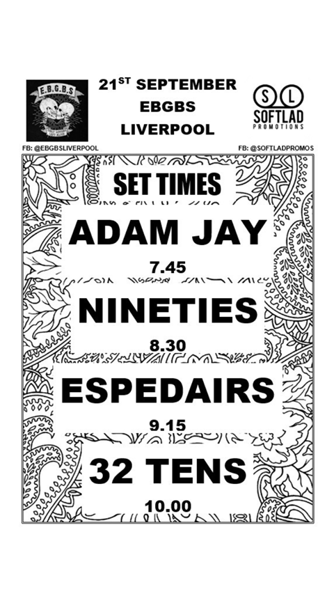 Set Times for Saturday.