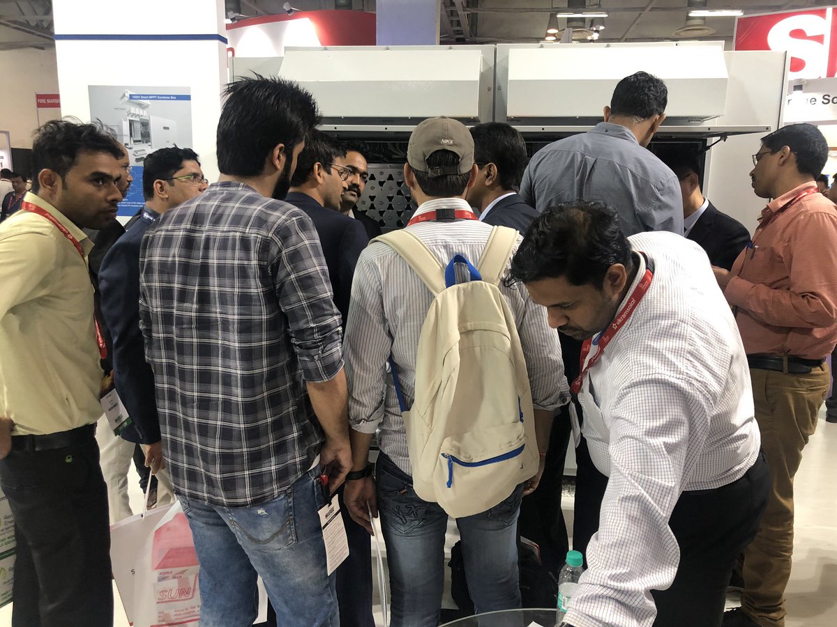 sinengelectric's tweet photo. Still waiting in booth-7.124 on 2nd day!
Our #PV+#ESS solution and the string series have won huge attentions. Of course, Our flagship product 3.125 MW has continually and successfully stood out of crowd in #REI-2019. https://t.co/sQdoDsBQVF