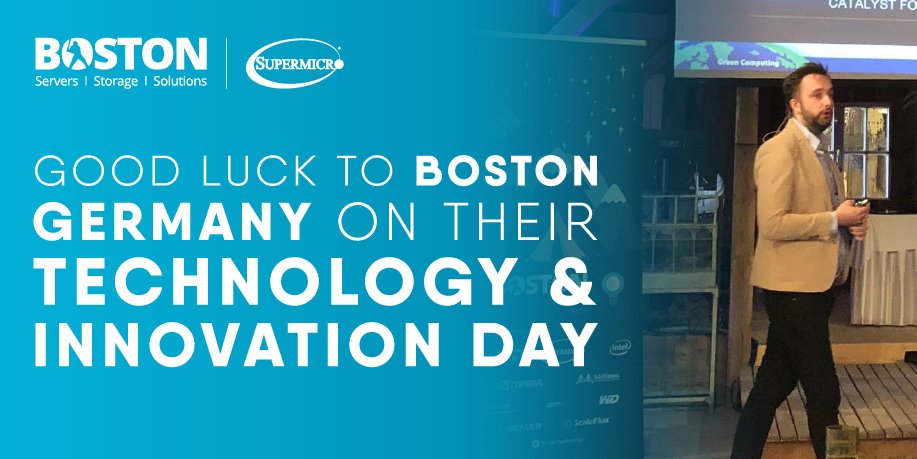 bostonlimited's tweet photo. Good luck to @BostonGermany on their #BostonTID taking place today in Munich. There are a number of exciting presentations taking place discussing the latest technology releases and products from the likes of @intel @NVIDIAEU @Supermicro_SMCI https://t.co/G4IwQeMqPN