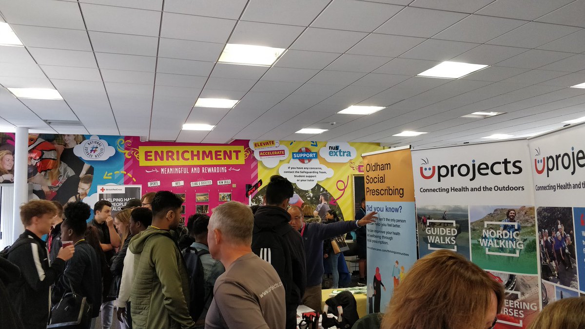 <a href="/HWOldham/">Healthwatch Oldham</a> holding a very well attended event at <a href="/OldhamCollege/">Oldham College</a> . Great to see <a href="/OCLactive/">Poc By Matrixm</a> , <a href="/WeActTogether/">Action Together</a> , <a href="/UProjects4U/">Alan & Gaynor Keane 🌱</a> amongst many others....and the amazing smelling food from @furryG1G1 #OldhamHour