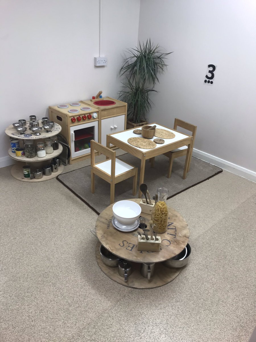 Our new home corner has gone down a treat. The children have enjoyed filling, pouring and emptying containers. They are able to engage in mathematical problem solving as well as role play aiding CLL and PSED.