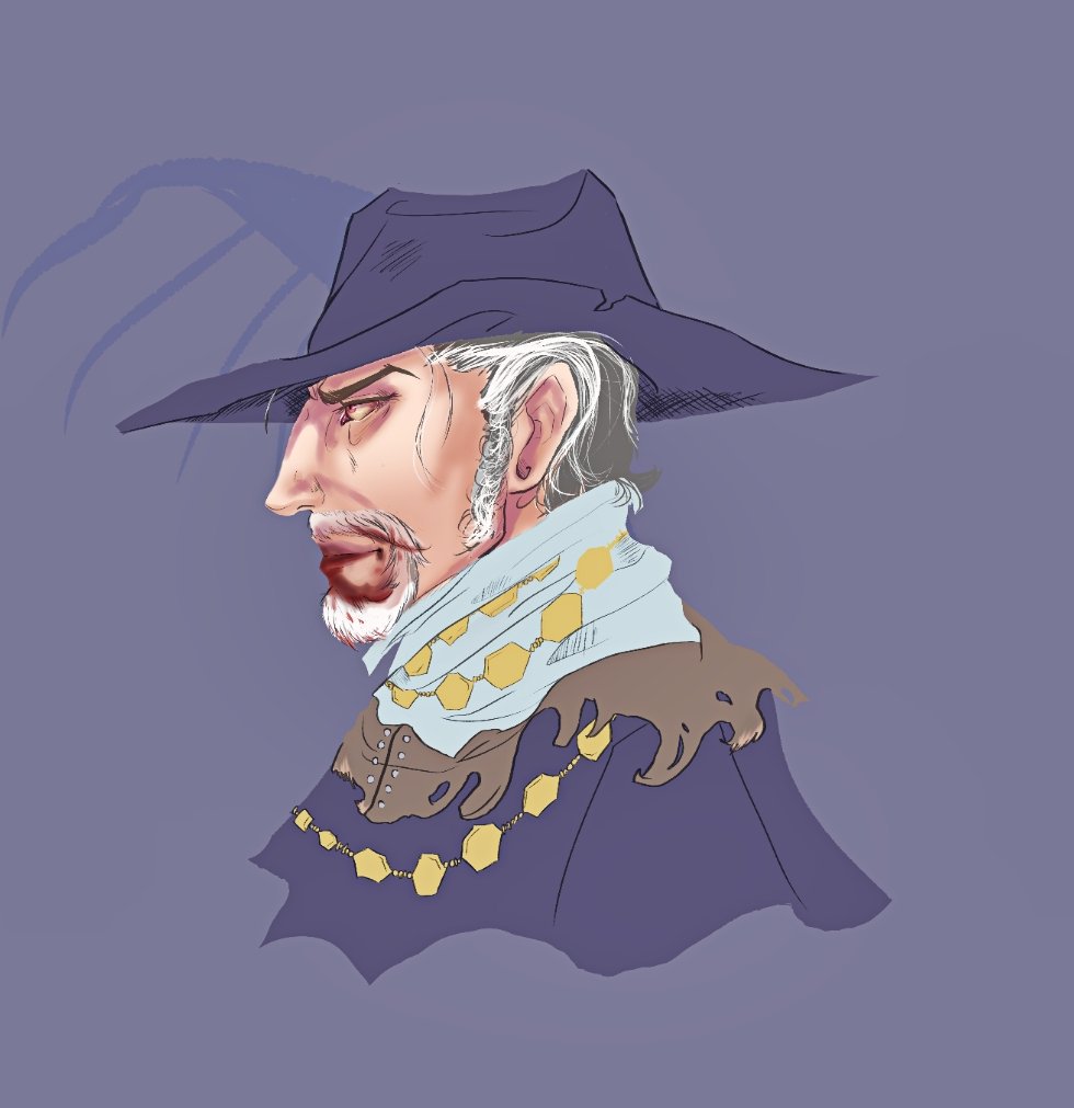 D0UBEAN's tweet photo. Old Boah Lewis. BEAST HUNTER🐾 wanted to get my flatworks on projects done before I begin prep work for Inktober! 
.
#bloodborne #beastbuild #fromsoftware #oc #digitalart #oldhunters https://t.co/2RhOVRt3kQ