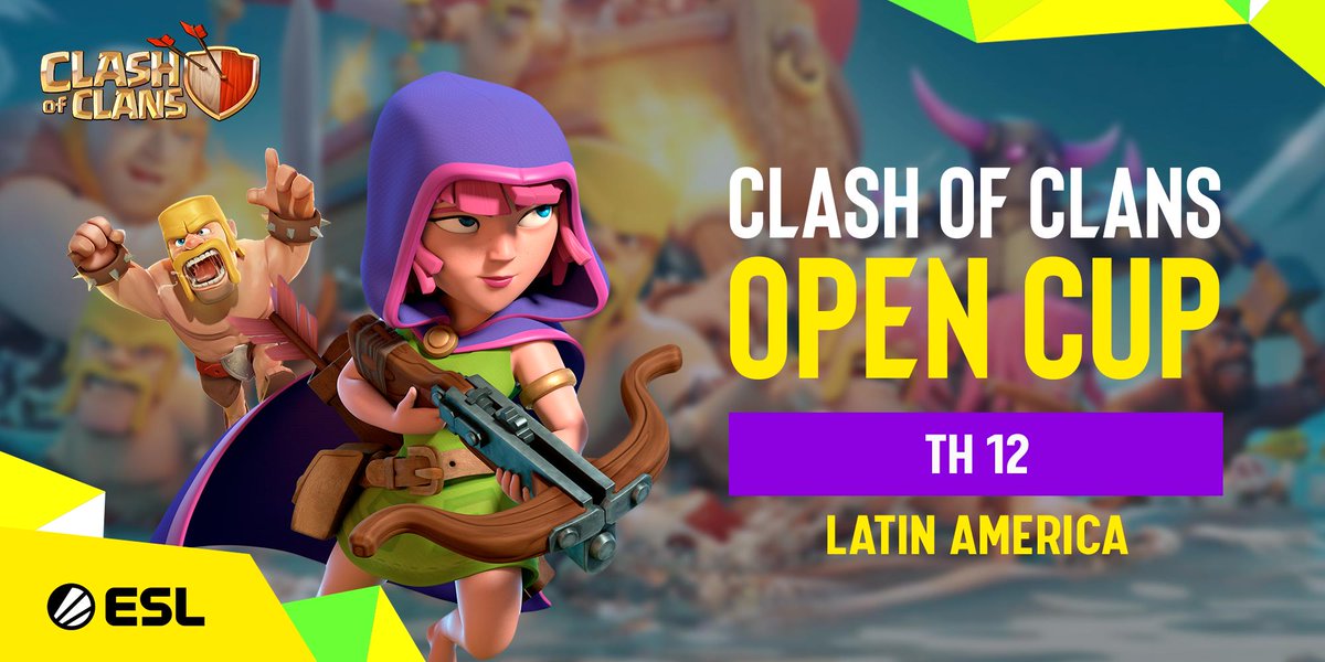 ESLlatam's tweet photo. ¿Te gusta Clash of Clans?
¡Participa en las #OpenCups y llega a lo más alto!
➡#TH10: https://t.co/FlCUvS8UCd
➡#TH12: https://t.co/1kAvOpRXE4 https://t.co/Re6gH6HA7G
