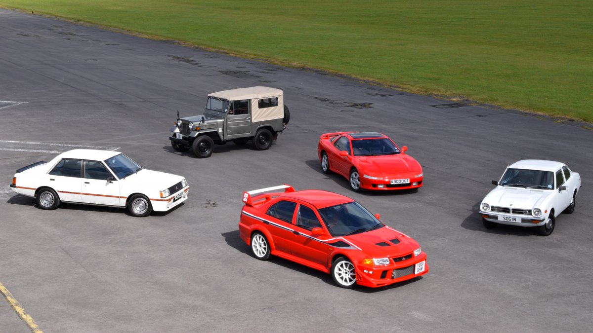 MitsubishiUK's tweet photo. #ThrowbackThursday to a few of our precious Heritage Fleet! 

With over a century of producing vehicles we’ve seen quite a range of vehicles pass through the gates and there’s only more to come…

#3000GT, #ColtLancer, #WillysJeep, #LancerEvolutionVI, #TommiMakinen, #LancerEX2000 https://t.co/BC7Jr0m7rb