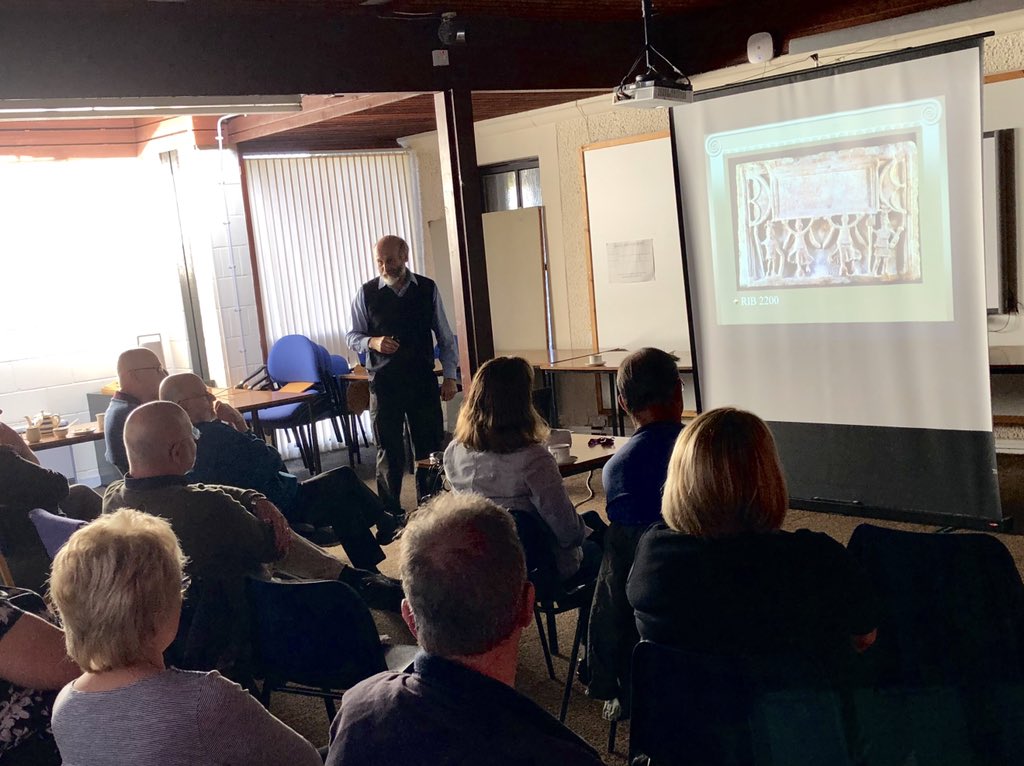kinneil's tweet photo. Exploring #frontiers, #propaganda &amp; iconography of ‘world domination’ - fascinating free talk this afternoon on @AntonineWall Distance Slabs by inimitable Geoff Bailey at Bo’ness Library @LibFalkirk for Big #Roman Week https://t.co/BhxYMLYFd9