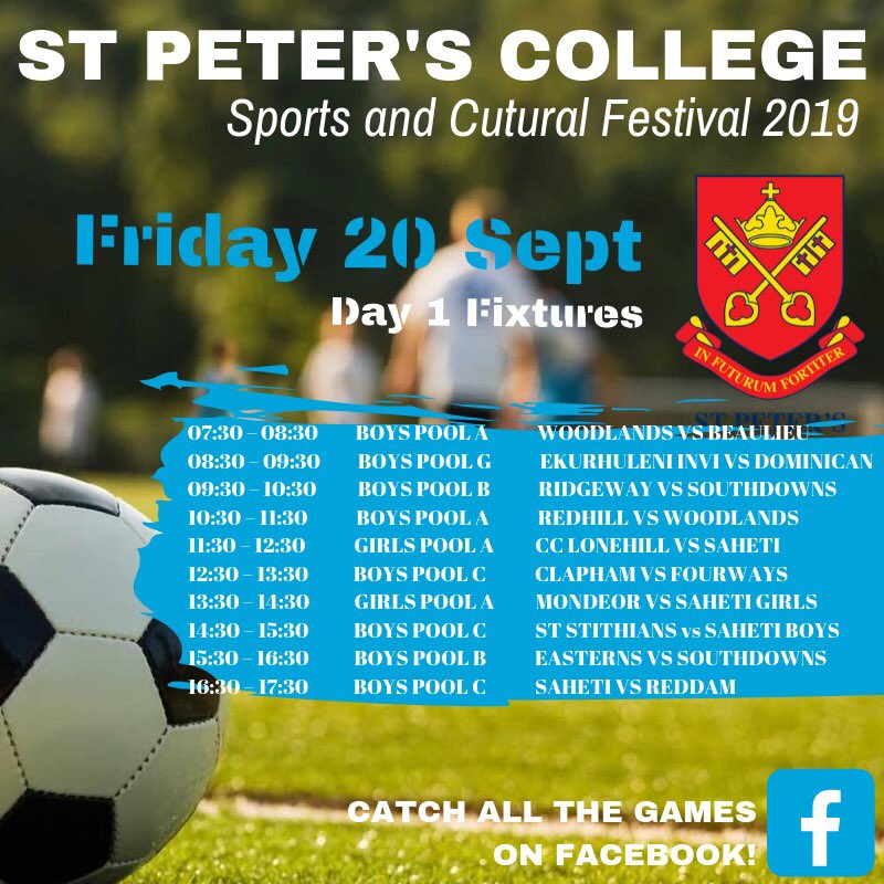 shoOTT_SA's tweet photo. Our Shoottt Woza weekend starts tomorrow! Take a look at who is playing when and where. 🔥👌🏻@stpeterscoll @SACSHIGH #Shoott https://t.co/oZO1COpyFY