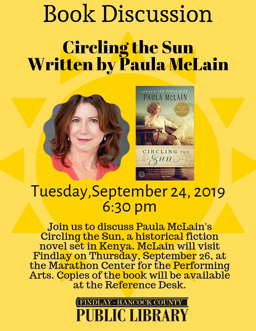 fhcpl's tweet photo. Best-selling author Paula McLain will be visiting Findlay on September 26. For more information and ticket information, visit
https://t.co/yx95XeV195 https://t.co/zZYrLq84Yz