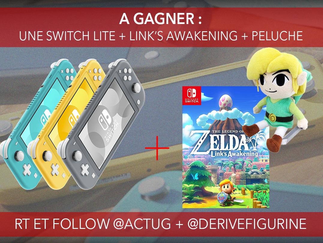ActuG's tweet photo. #CONCOURS : A  gagner, 1 Nintendo #SwitchLite + Zelda Link's Awakening + Une peluche 😱

Pour jouer :
💥 #RT
💥 Follow @ActuG + @DeriveFigurine 
💥 Augmente tes chances : https://t.co/l6mXnALrH4

Pour nous soutenir :
💥 S'abonner 👉 https://t.co/cN8UF5sEDX 

Infos ⤵️ #DF2ans https://t.co/igEGKkRc1m