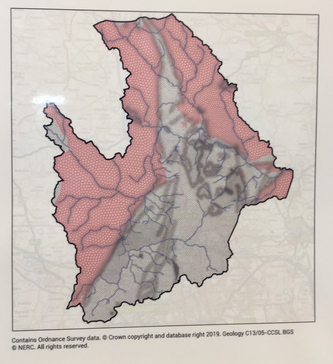 GeoscienceEA's tweet photo. This is what a #Modflow6 #groundwater model mesh looks like up close. These unstructured grids are used to build the #groundwatermodel & the corners form nodes where hydraulic properties can be defined e.g. an abstraction point, river location or groundwater dependent #wetland https://t.co/6l2le45n9g