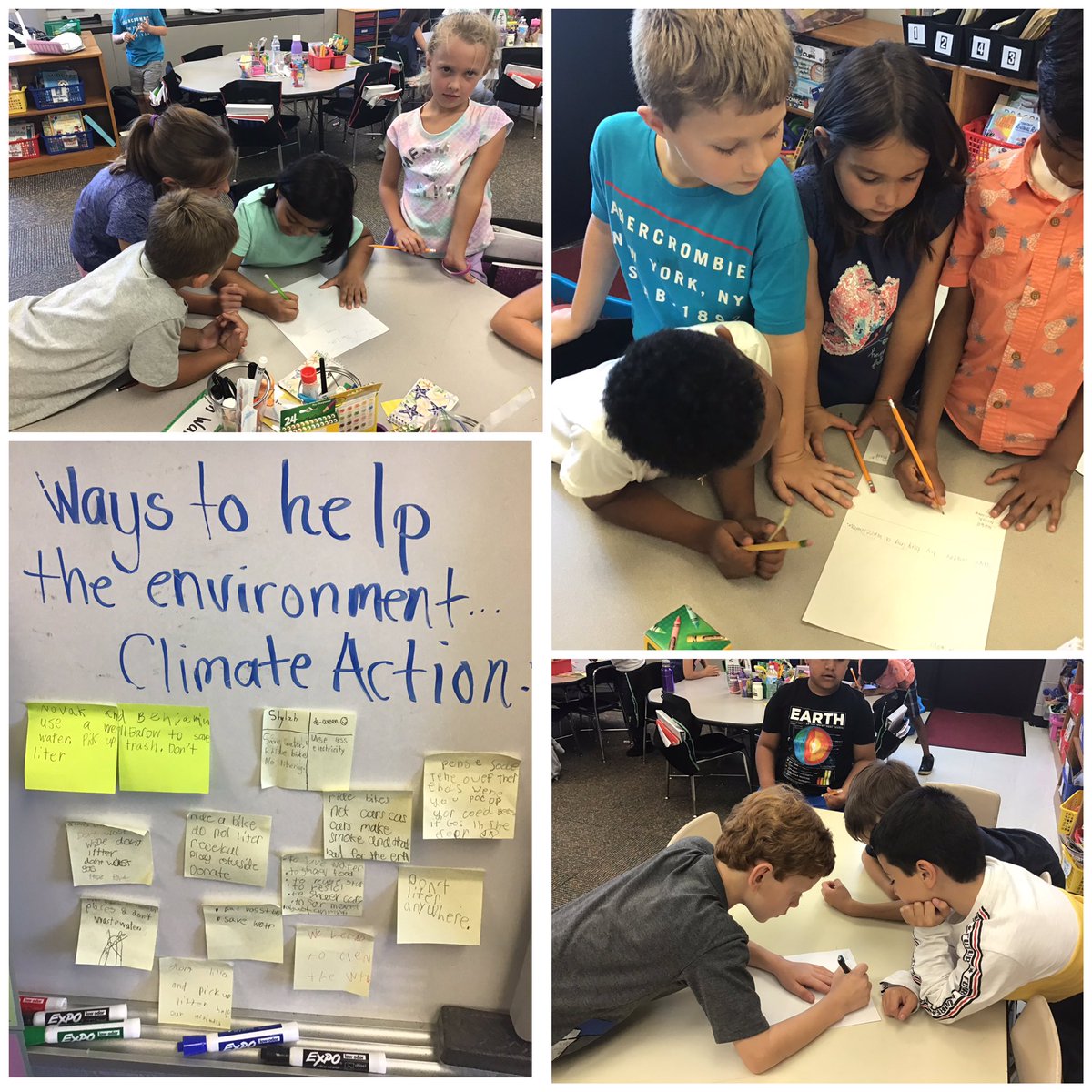 CarlinColette's tweet photo. Almost ready to share our #GoalsProject helping the world 🌎 become a better place.  Our goal is #13ClimateAction and these 2nd graders have many ideas to help the environment. #hillthinkers https://t.co/ORe7csal26