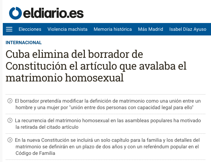  OSCURA REALIDAD vs LEYENDA NEGRATOLERANCIA LGBT-Castro y Che: campos de concentración https://elcato.org/eres-gay-el-che-guevara-te-habria-enviado-un-campo-de-concentracion-URSS: art. 121. El día que Stalin declaró la homosexualidad como delito https://es.rbth.com/historia/79786-stalin-declaro-homosexualidad-como-delito-China: electrochoques y medicación https://elmundo.es/internacional/2017/11/15/5a0c26a0468aeb7a3d8b464e.html