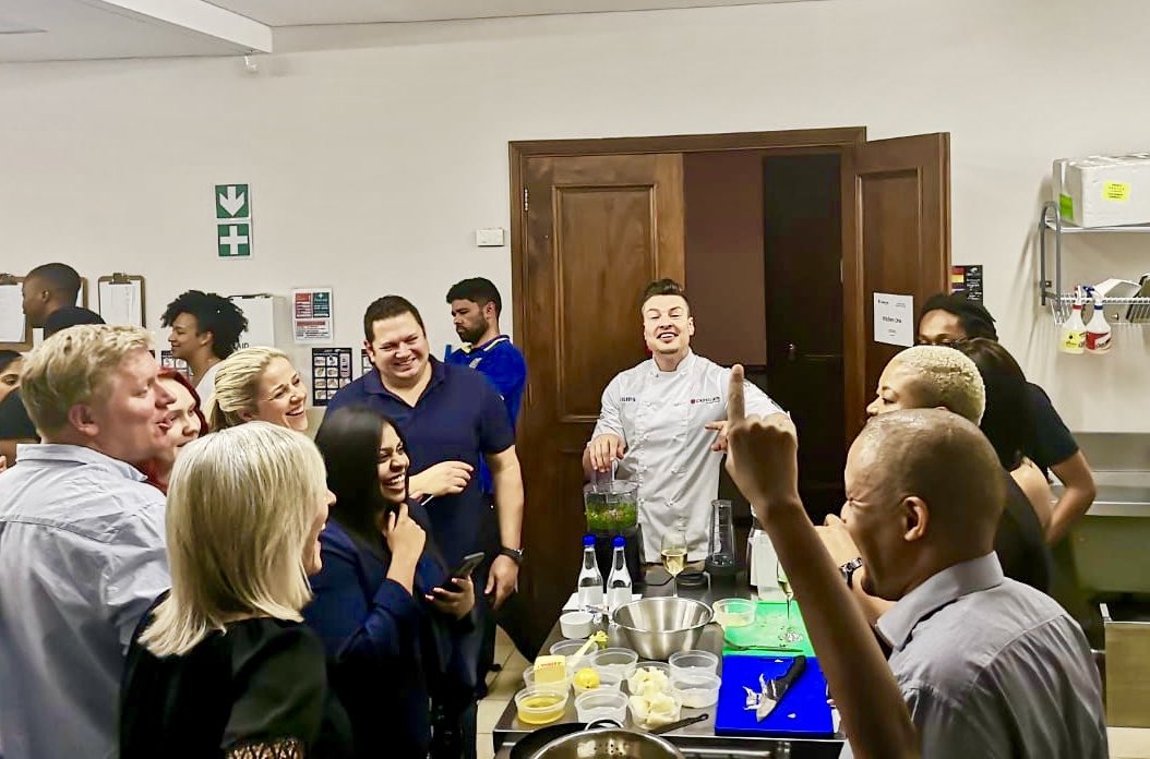 947's tweet photo. #BenMasterClassSA is now in session. The couples will be preparing a Rainbow trout with Stamppot &amp; Broth. Tasty. 
#947DateNight #947BigSeptember
#TotallyReady #ColgateSA https://t.co/XpvVA3IEWY
