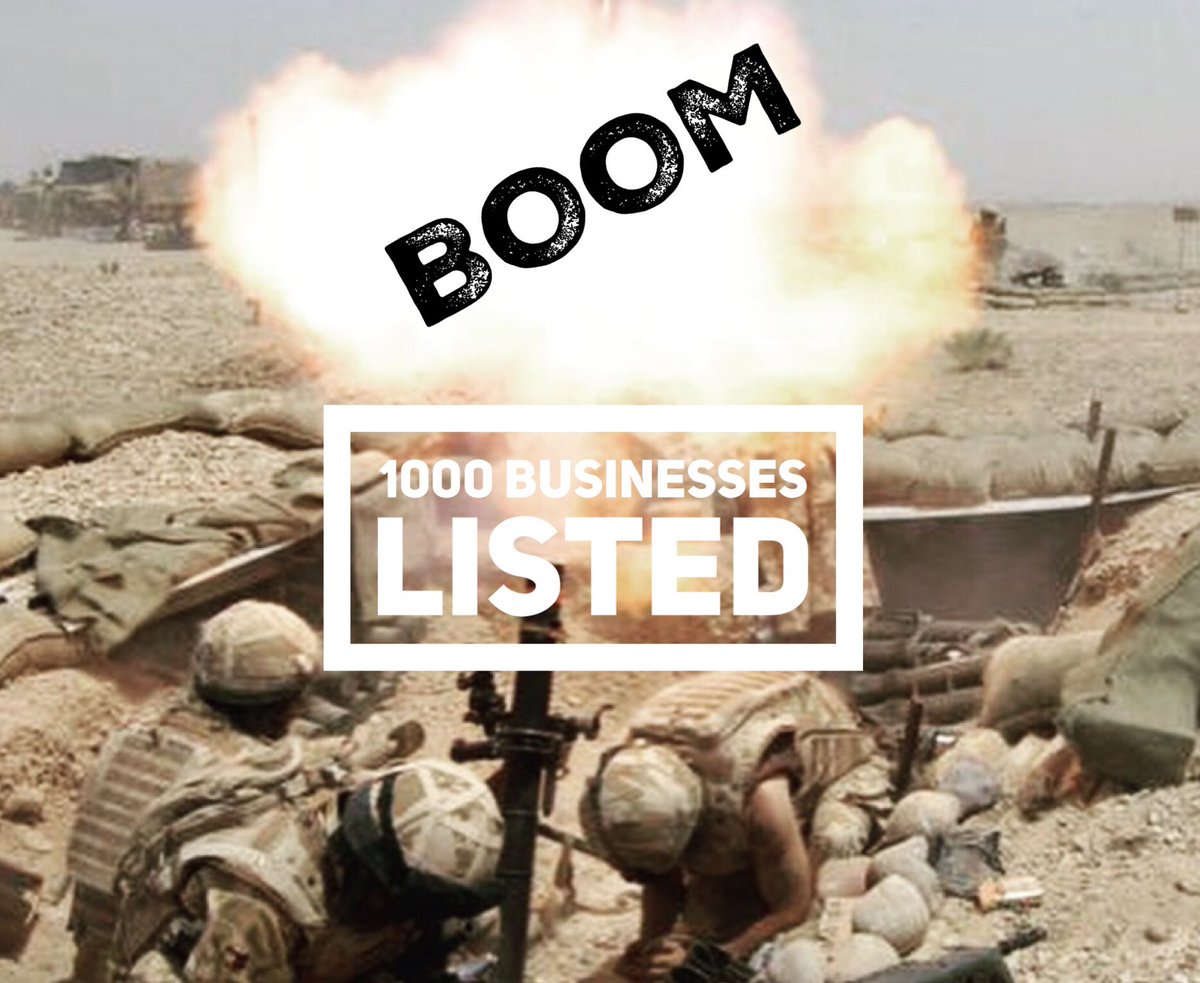 VeteranOwnedUk's tweet photo. 1000 BUSINESSES LISTED.

We did it!!!
Veteran Owned UK has passed 1000 amazing businesses listed in our online directory.

The UK’s number 1 online business directory for businesses owned by serving members of the armed forces, veterans or their spouses.

https://t.co/XrEqzuKnLh https://t.co/cWCbNxyolQ