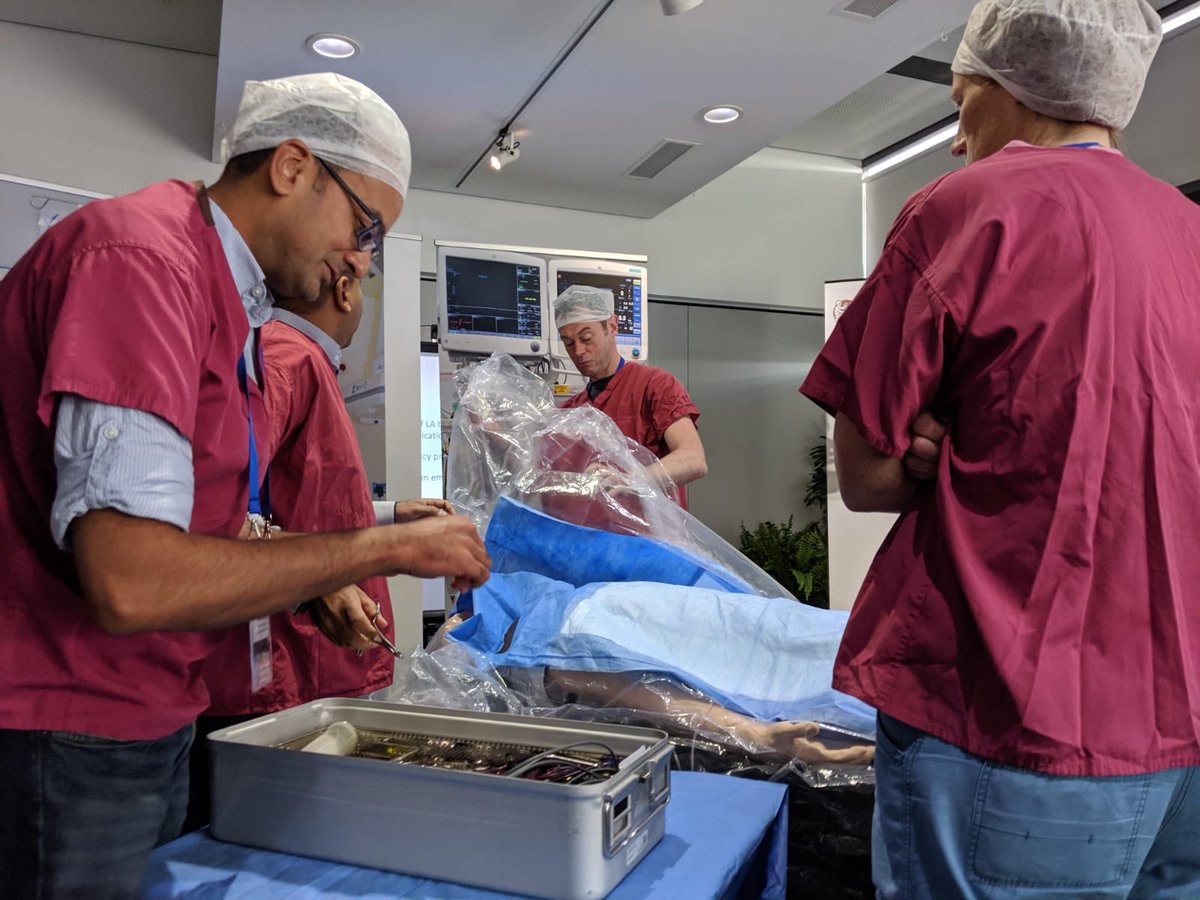 SimSpaceBristol's tweet photo. The @NBTAnaesthesia and @SimSpaceBristol teams out and about, teaching #InSituSim to our lovely (and up for it) colleagues @vasgbi #ASM19 in @wethecurious_ https://t.co/OYjCWNiPVA