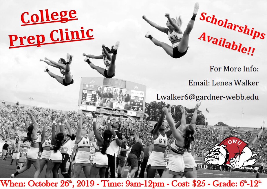 Interested in cheering in college? Join us, October 26th for our college prep clinic! 🐾❤️