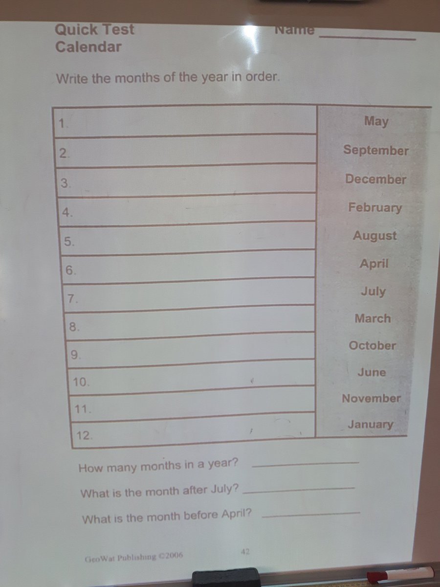 MissJFernandes's tweet image. Today, we had a test on Calendar! #FunctionalLiteracy @HolyRosaryM #WeAreHRM