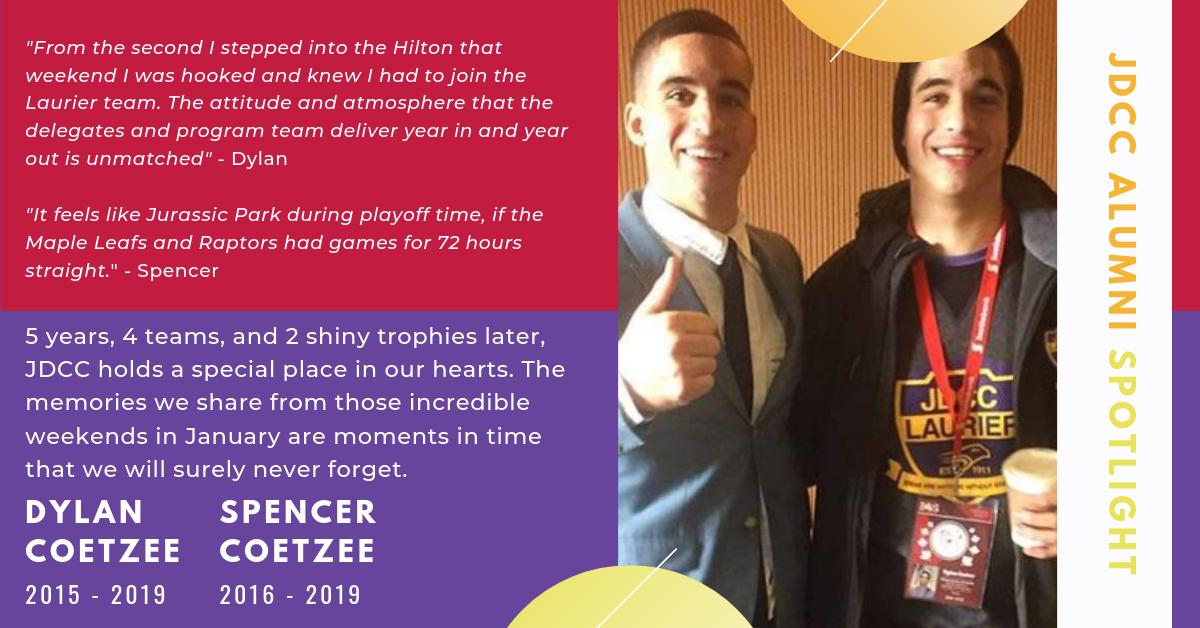 Although they may be fierce competitors with <a href="/jdcclaurier/">JDCC Laurier</a> and <a href="/jdccguelph/">jdccguelph</a> with their respective schools, their brotherly love for each other and for the competition will never die.

In this week's #JDCCAlumniSpotlight, join us and welcome Spencer and Dylan, the Coetzee twins!