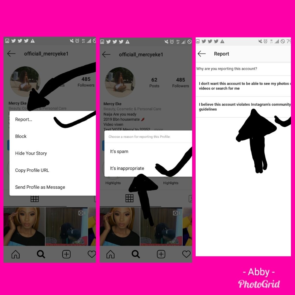 SplendeedEmpire's tweet photo. Pictorial Representation on how to block fake MERCY IG accounts.Who God of Mercy has blessed
#FollowMercyOnIGπππ using dis link
https://t.co/X3UHEYJToP
#FollowMercyIG
#FollowMercyIG
#MercyIGIsVerified
#MercyIGIsVerified
#MercyIGIsVerified
#BBNaija #BBNaiija #BBNajia2019 https://t.co/0LadhXuAXv