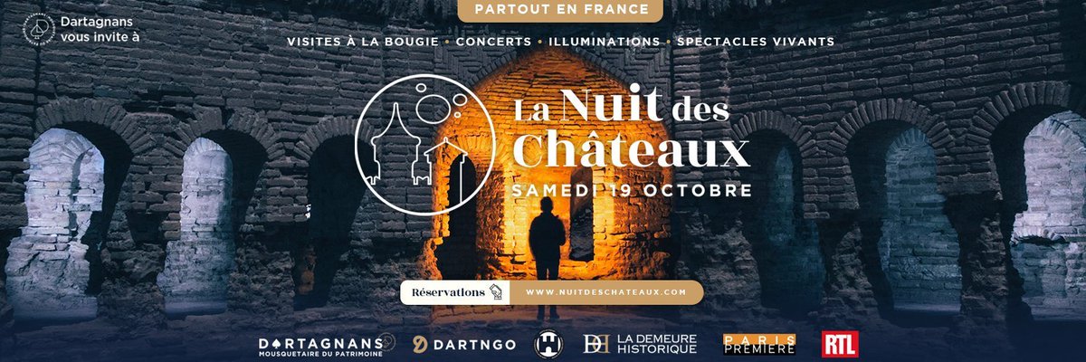 Demeure Historique (@demeurehistoriq) on Twitter photo Dans 1 mois, les trésors de notre #patrimoine se révéleront à nous au clair de lune 🏰🌝
Le 19 octobre prochain, des centaines de monuments partout en France vous ouvriront leurs portes pour une nuit magique !
Retrouvez-les sur le site nuitdeschateaux.com Dans 1 mois, les trésors de notre #patrimoine se révéleront à nous au clair de lune 🏰🌝
Le 19 octobre prochain, des centaines de monuments partout en France vous ouvriront leurs portes pour une nuit magique !
Retrouvez-les sur le site nuitdeschateaux.com