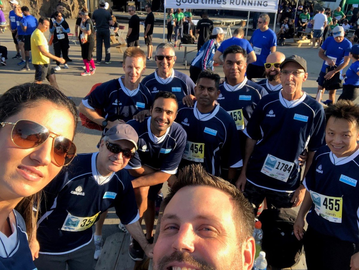 SandvikCanada's tweet photo. Our Business is full of Wellness. @SandvikCanada flew past the finish line at yesterdayβs @TOCorporateRun while supporting corporate mental health and wellness at work! @CAMHnews #teambuilding #5krun #afterworkwellness https://t.co/I7wmTmvLNV