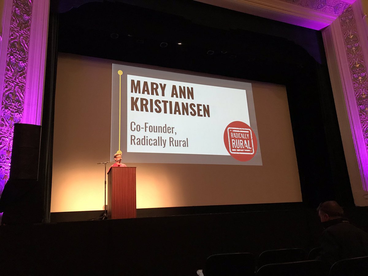 jcbgrant's tweet photo. Mary Ann Kristiansen kicks off day one of @RadicallyRural. Already fired up and inspired. @NCRuralCenter @RuralCounts #commonpeopledoinguncommonthings https://t.co/kW6MAJA3J6