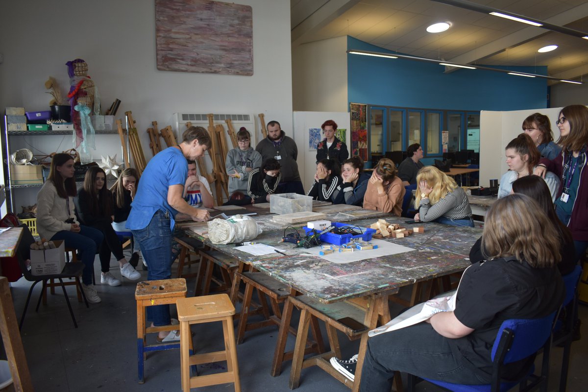 CreateCollide's tweet photo. A fantastic day spent with students @EastCoast_Coll as part of artist @ktmpaterson 's #firstthereisamountain project. Get down to the Jetty on GY beach (https://t.co/vXgKMMMgA0) by 1pm this Sun 22nd to find out more #makingmountains #familyfriendly #bringyourkids https://t.co/WK6T4Axm9S