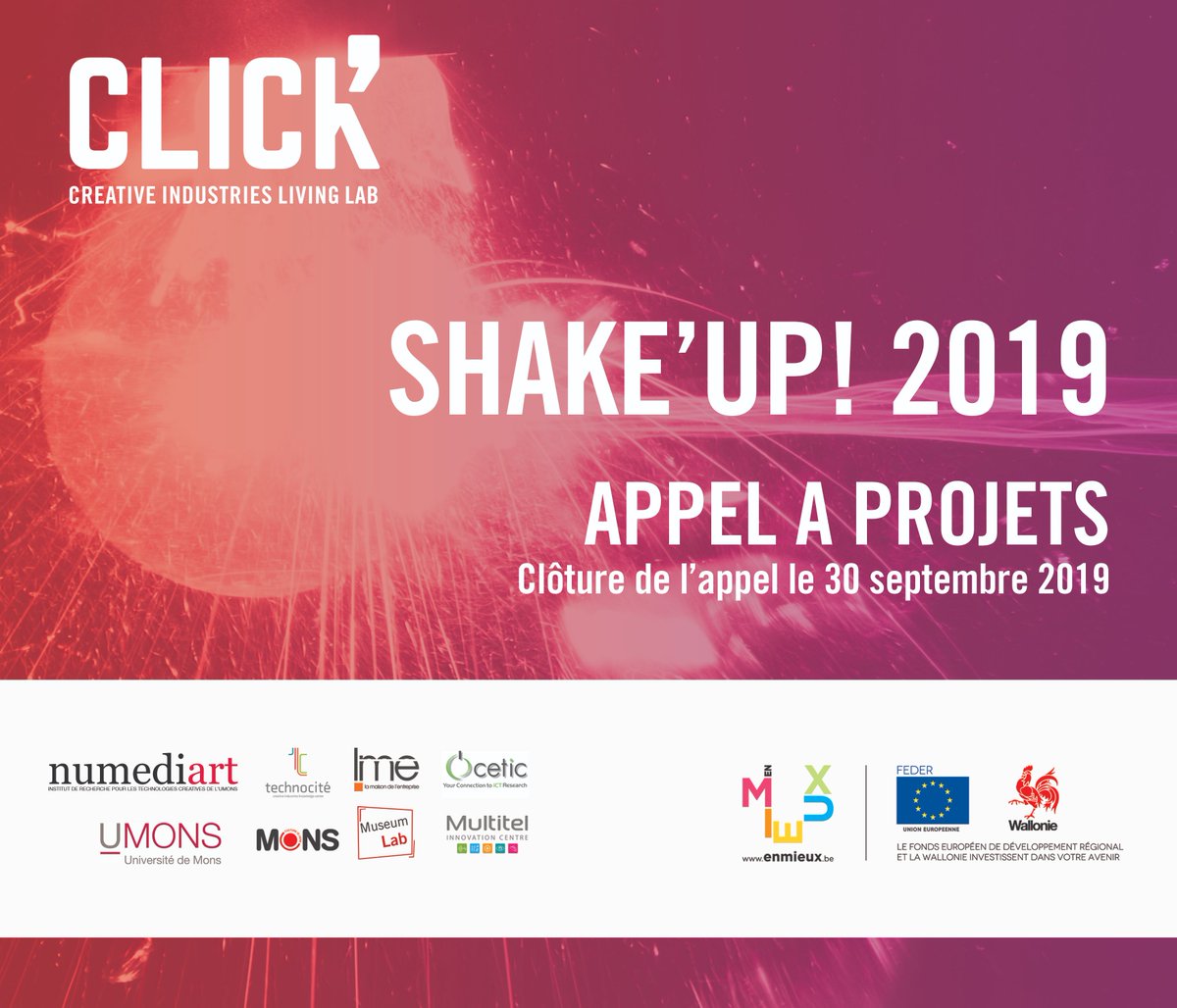 Clôture de l'appel SHAKE'UP! 2019 le 30 septembre :  n'oubliez pas de postuler: numediart.org/project/stdsha…