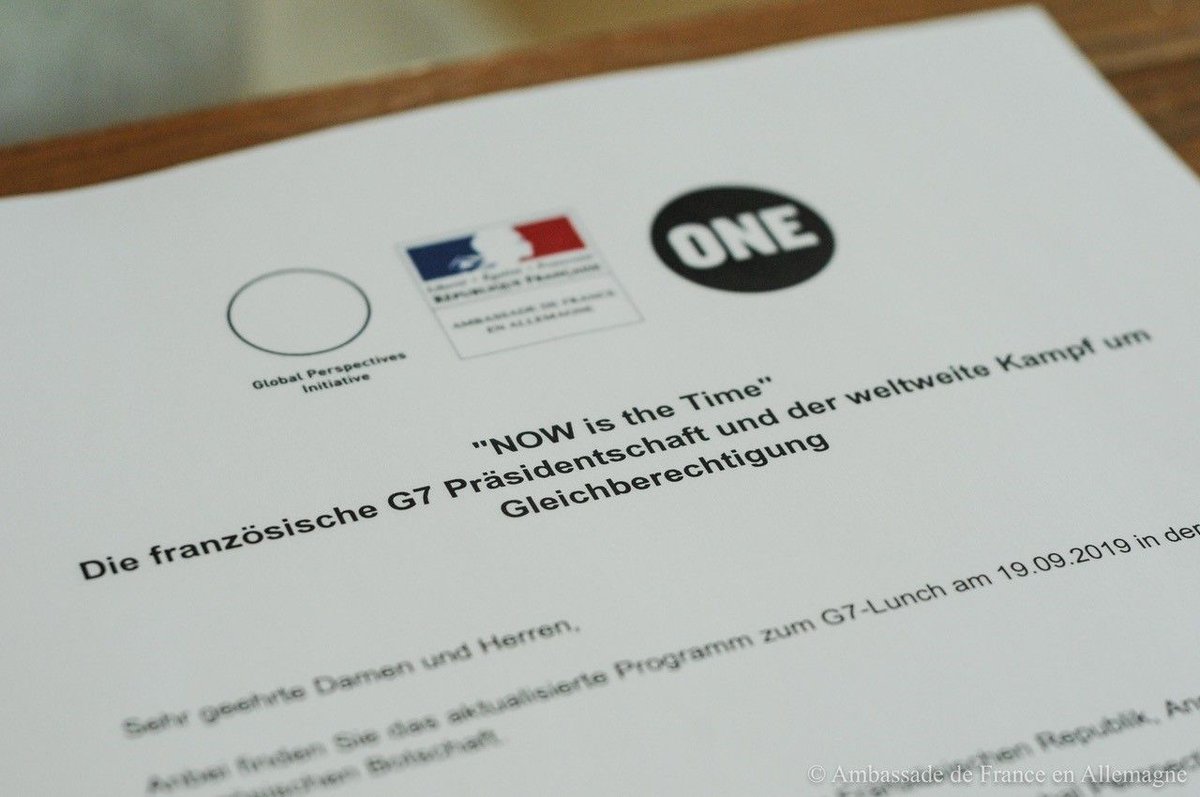 ONEDeutschland's tweet image. 4 Wochen nach #G7Biarritz bleibt die Frage: Wie können wir Gleichberechtigung weltweit vorantreiben? Darüber diskutieren wir heute mit @RosebellK @FranzBotschaft @gpi_germany und Vertreter*innen der #Bundesregierung. Spannender Austausch, getreu dem Motto #ProgressNotPromises.