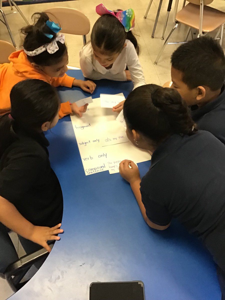MsBertonciniESL's tweet photo. 3rd grade ELs engaging and collaborating in a quick sentence structure activity. #sdolesl   #wickproud #wickway #writingrevolution https://t.co/enlh4Cqzr3