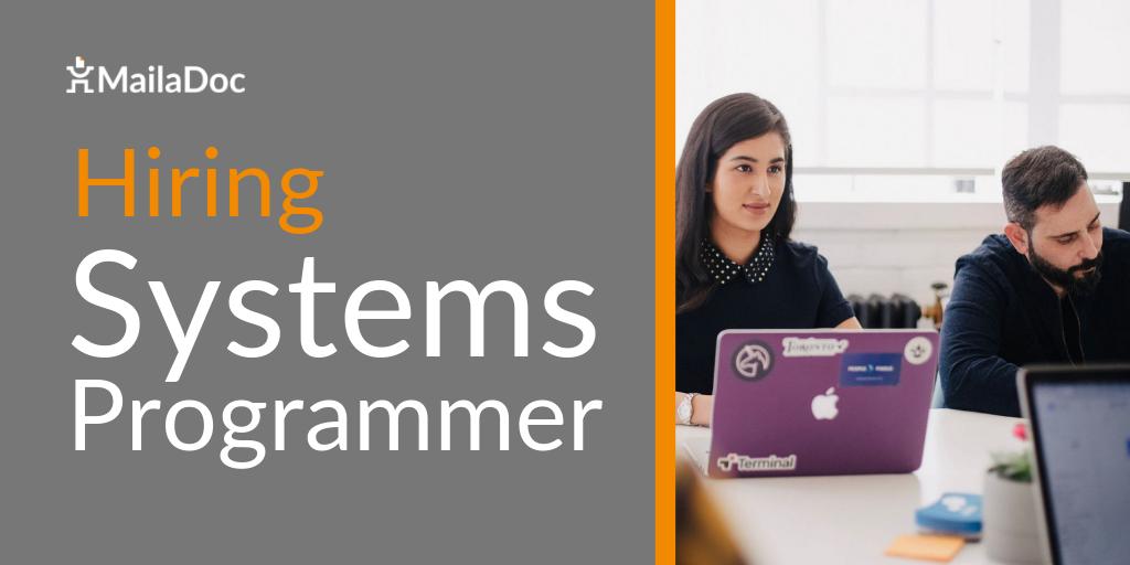 MailaDoc's tweet image. We're #hiring a #SystemsProgrammer in #Bridgwater #Somerset Competitive salary Apply here hubs.ly/H0kMSR00
