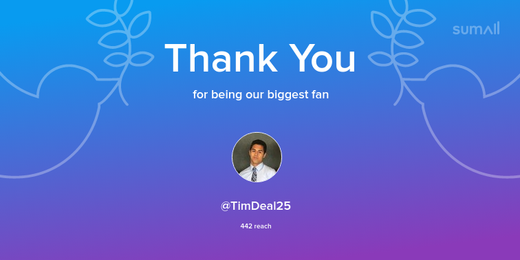 Our biggest fans this week: TimDeal25. Thank you! via sumall.com/thankyou?utm_s…