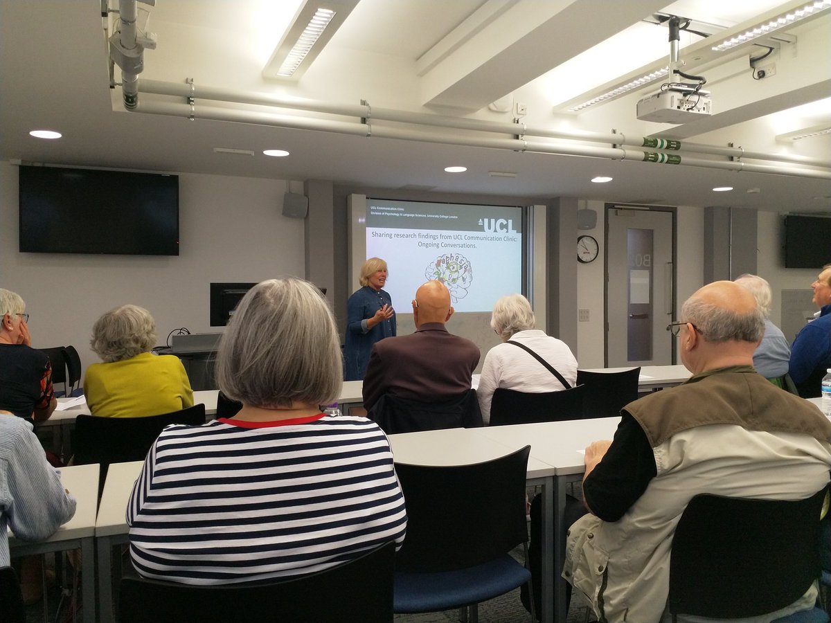 chris_emsley's tweet image. Brilliant presentations today from service users, researchers and students @ClinicUCL on the goings on in current #aphasiaresearch. Highlighted the importance of service users perspectives on planning intervention #aphasia