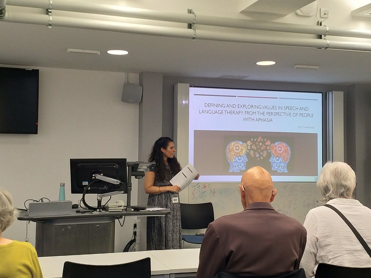 chris_emsley's tweet image. Brilliant presentations today from service users, researchers and students @ClinicUCL on the goings on in current #aphasiaresearch. Highlighted the importance of service users perspectives on planning intervention #aphasia