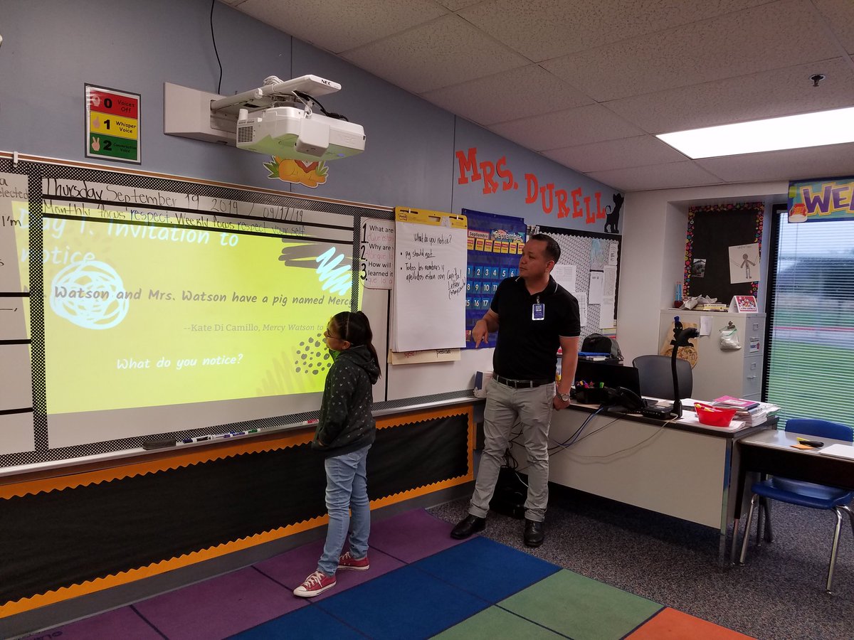 KDurell's tweet photo. Today Mr.Martinez our bilingual instructional coach came to visit our class to share new strategies to apply in our classroom. Teachers  never stop learning. Students really enjoy his visit. 😀 https://t.co/YXhwTJGrOt