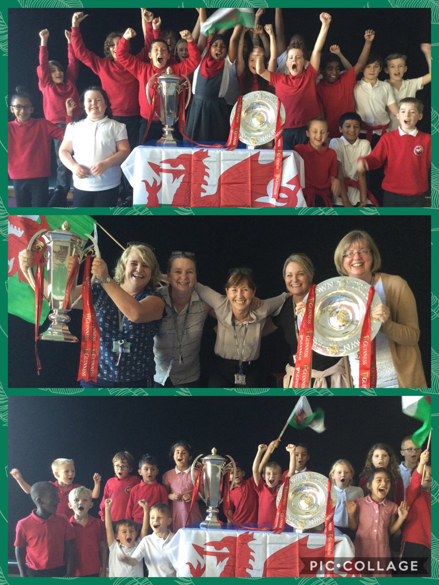 We were so excited to see the 6 Nations and Triple Crown trophies this afternoon! 🏴󠁧󠁢󠁷󠁬󠁳󠁿🏴󠁧󠁢󠁷󠁬󠁳󠁿🏴󠁧󠁢󠁷󠁬󠁳󠁿🏉🏉🏆🏆#6nations2019 #champions #forthejersey #oggioggioggi #welshandproud