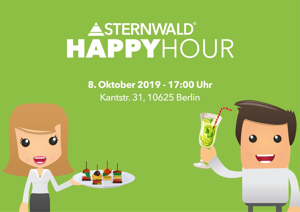 SternwaldGroup's tweet photo. Kommt vorbei zur Sternwald Happy Hour am 8.10.19 in Berlin und genießt Drinks, Fingerfood und entspanntes Networking: https://t.co/tkogHMpDqF https://t.co/o2vDXosjKB