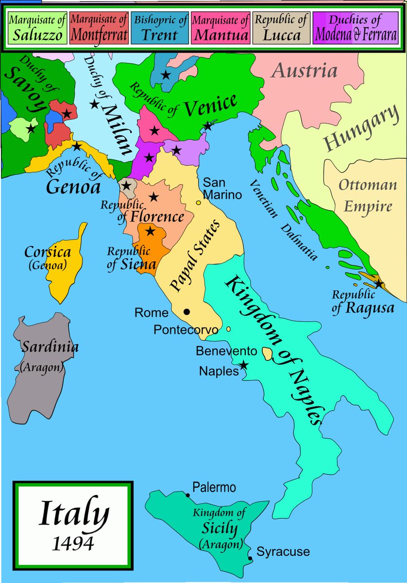 It happens in the context of the Italian Wars (1494-1559), a series of wars fought by outside powers for control of Italy. The most recent round ended 4 years earlier, leaving the Spanish with the Kingdom of Naples and France with the Duchy of Milan.