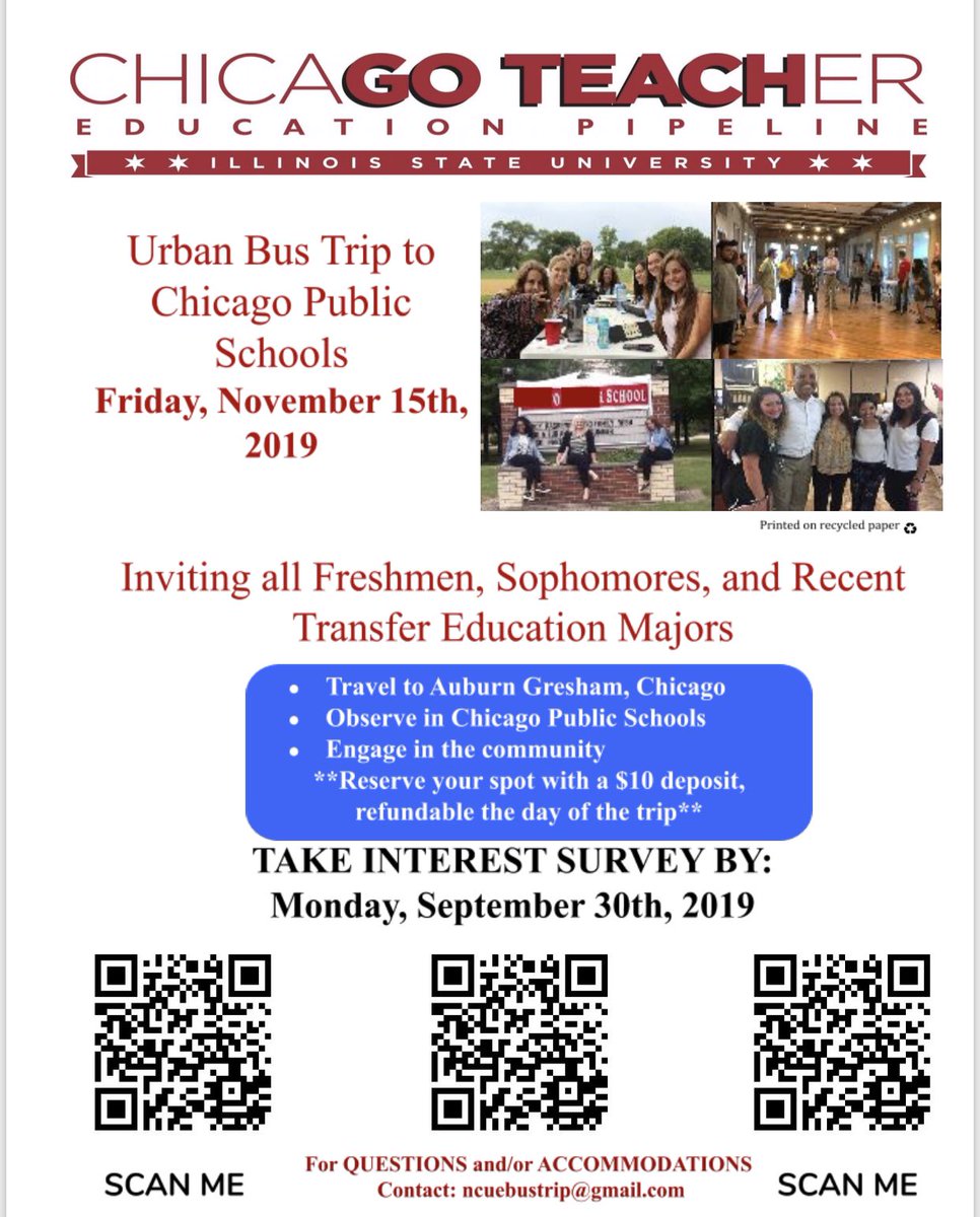 If you’re interested in Urban Education or simply want to learn more take this interest survey! 
forms.gle/Qf1RojMD5RN31T…
 
More information can be found at ncue.illinoisstate.edu