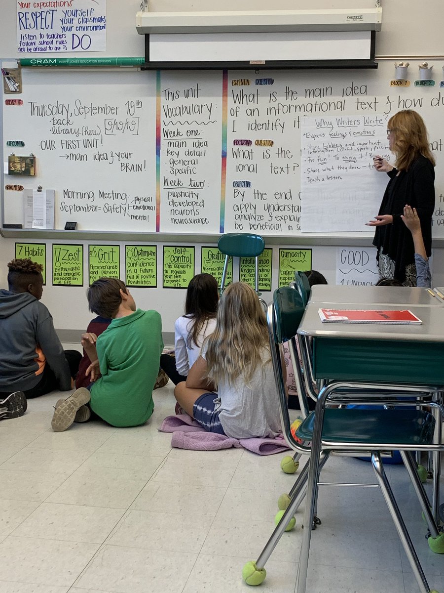 Writing Fundamentals demo lessons at Winter Park with <a href="/Schoolwide/">Schoolwide Inc</a>. Excited to learn from their students! Great first lesson on why writers write. #NHCSChat