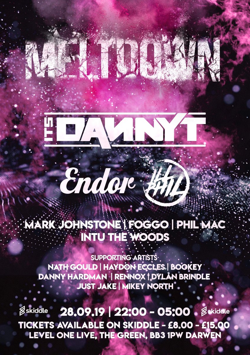 Buzzing for this now!🙋🏼‍♂️

Next Saturday (28th) I’ll be throwing down the groove at Level One Live for Meltdown Presents: @ItsDannyTDJ, @EndorMusicUK & @ILLPHIL85😍

Tickets are on final release and will sell out, don’t miss it👇🏻

skiddle.com/whats-on/Black…