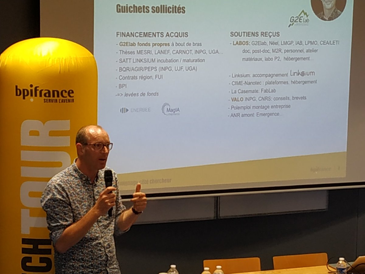 #DeepTechTour #Grenoble : Orphée Cugat, médaille de l'#innovation du <a href="/CNRS/">CNRS 🌍</a> 2019, chercheur CNRS au #G2Elab, témoin au workshop "quel écosystème pour accompagner un projet #deeptech"