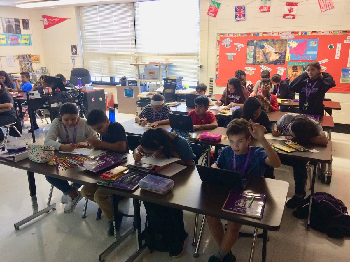 ITTeam6Two's tweet photo. From nomads to civilization comic strips. We are strengthening our understanding of our quarter 1 essential question “What makes a civilization?” https://t.co/x5vMTe6gt9