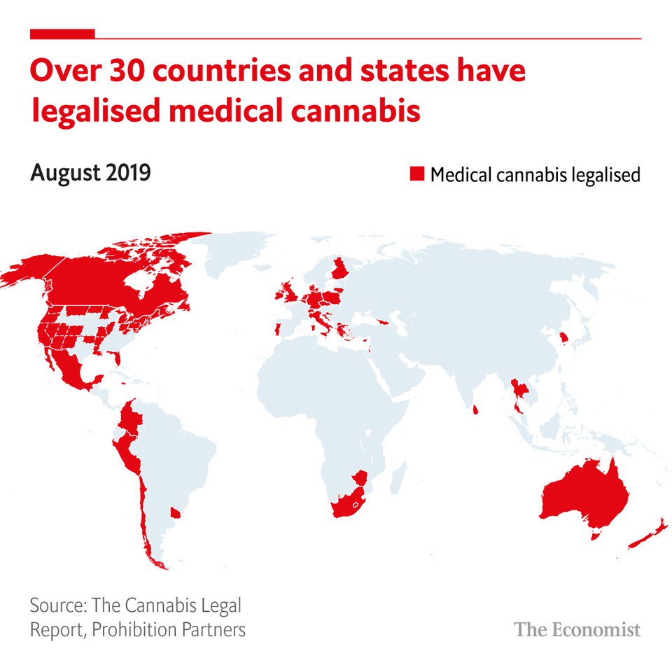 A global revolution in attitudes towards cannabis is under way econ.st/30togxN