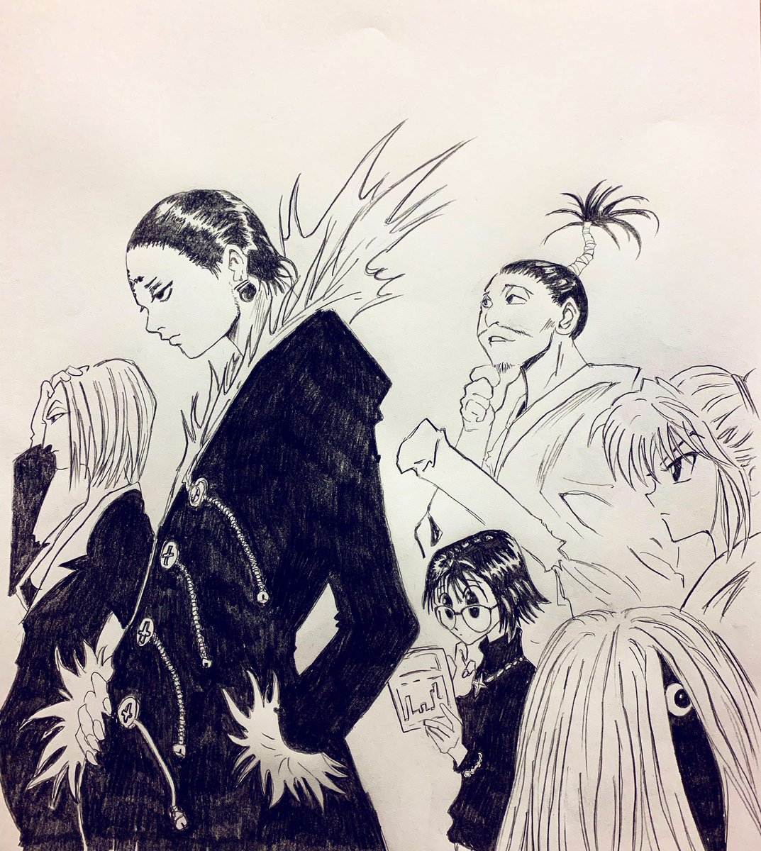 ハンターハンター幻影旅団メンバー4人直筆原画