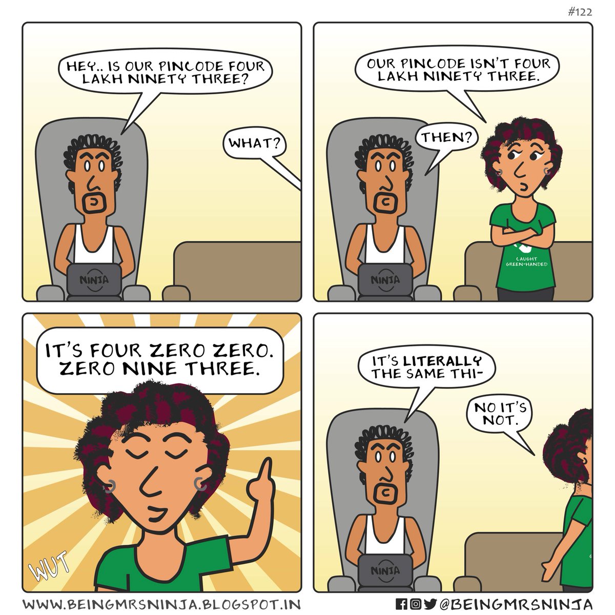 BeingMrsNinja's tweet photo. Chaar Shoonya Shoonya. Shoonya Nau Teen. 😬😝#NotOurActualPincode #BeingMrsNinja #BMNThursdays #BMNSeason4
.
.
.
#BMN122 #pincode #quirks #numbers #Comicstrip #Comics #Blog #thursday #comiclife #funstuff #comicblogger #webcomic #funny #illustration #comicartist #IndianComics https://t.co/zMtkDPEA67