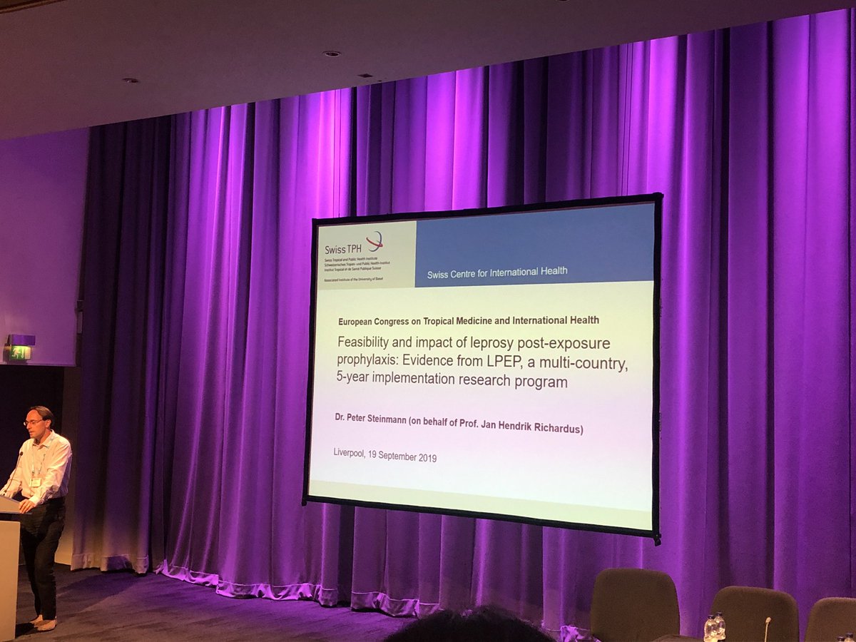 zaahirag's tweet photo. Peter Steinmann @SwissTPH presents #LPEP and explains the rationale of #chemoprophylaxis and #SDR @ECTMIH2019 #ECTMIH2019 #Zeroleprosy #interuppingtransmission @NovartisFDN @Novartis_NSB @AnnAertsNF @haraldnusser @ILEPAntiLeprosy @ErasmusMC https://t.co/9X6DngtRC6