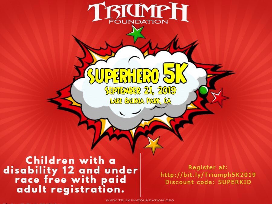 TriumphOverSCI's tweet image. Our Superheroes Triumph! 5K Fundraiser will be here in a flash! Join us THIS SATURDAY on September 21st. Children with a disability 12 and under race FREE with paid adult registration! Use Discount Code: SUPERKID. Register TODAY: link in profile #fundraiser #lakebalboa #5kfunrun
